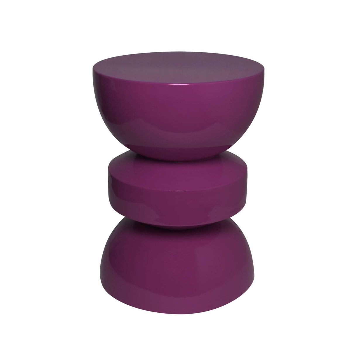 SWEEEK Table d'appoint. bout de canapé. table de chevet en métal effet glossy violet Assa. Ø32 x H 44.5cm