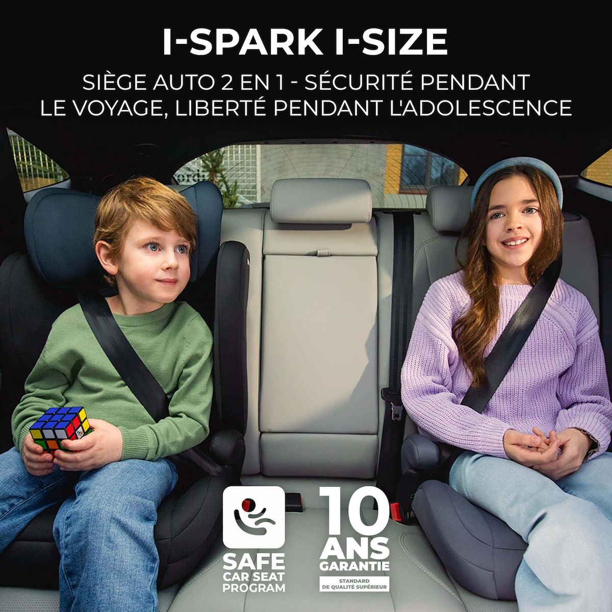 KINDERKRAFT Siège auto enfant i-Size 2 en 1 avec appuie-tête réglable
