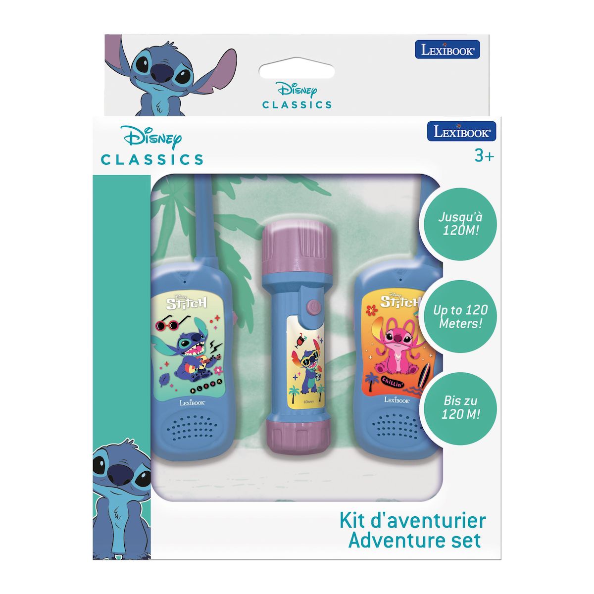 Lexibook Kit d'aventurier Stitch avec talkies walkies et lampe-torche/boussole