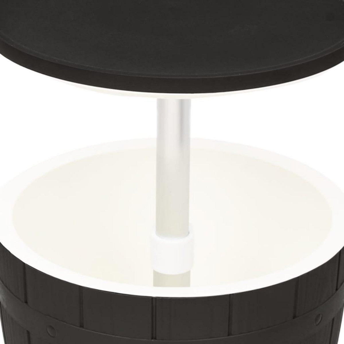 VIDAXL Table a glaciere 3 en 1 noir polypropylene