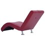 VIDAXL Chaise longue avec oreiller Rouge bordeaux Similicuir