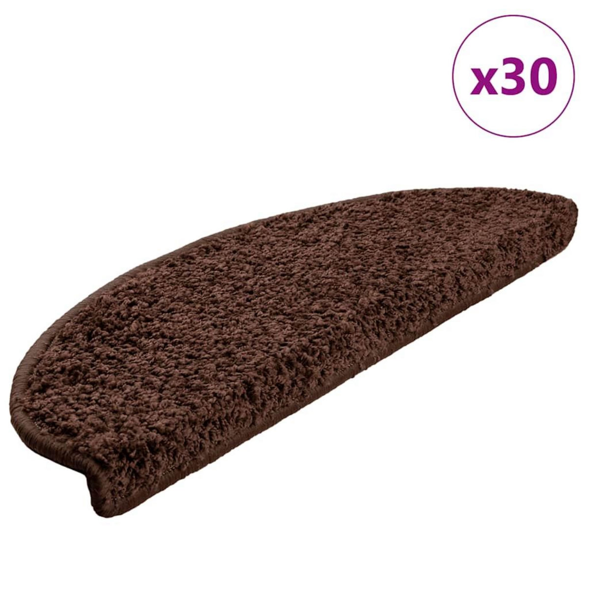 VIDAXL Tapis d'escalier 30 pcs marron 65x21x4 cm