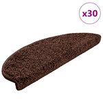 VIDAXL Tapis d'escalier 30 pcs marron 65x21x4 cm