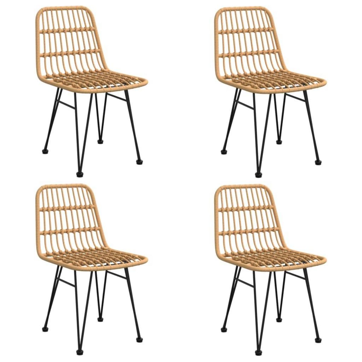 VIDAXL Ensemble a manger de jardin 5pcs Resine tressee