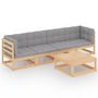 Voir la diapositive 2 : VIDAXL Salon de jardin 5 pcs avec coussins Bois de pin massif