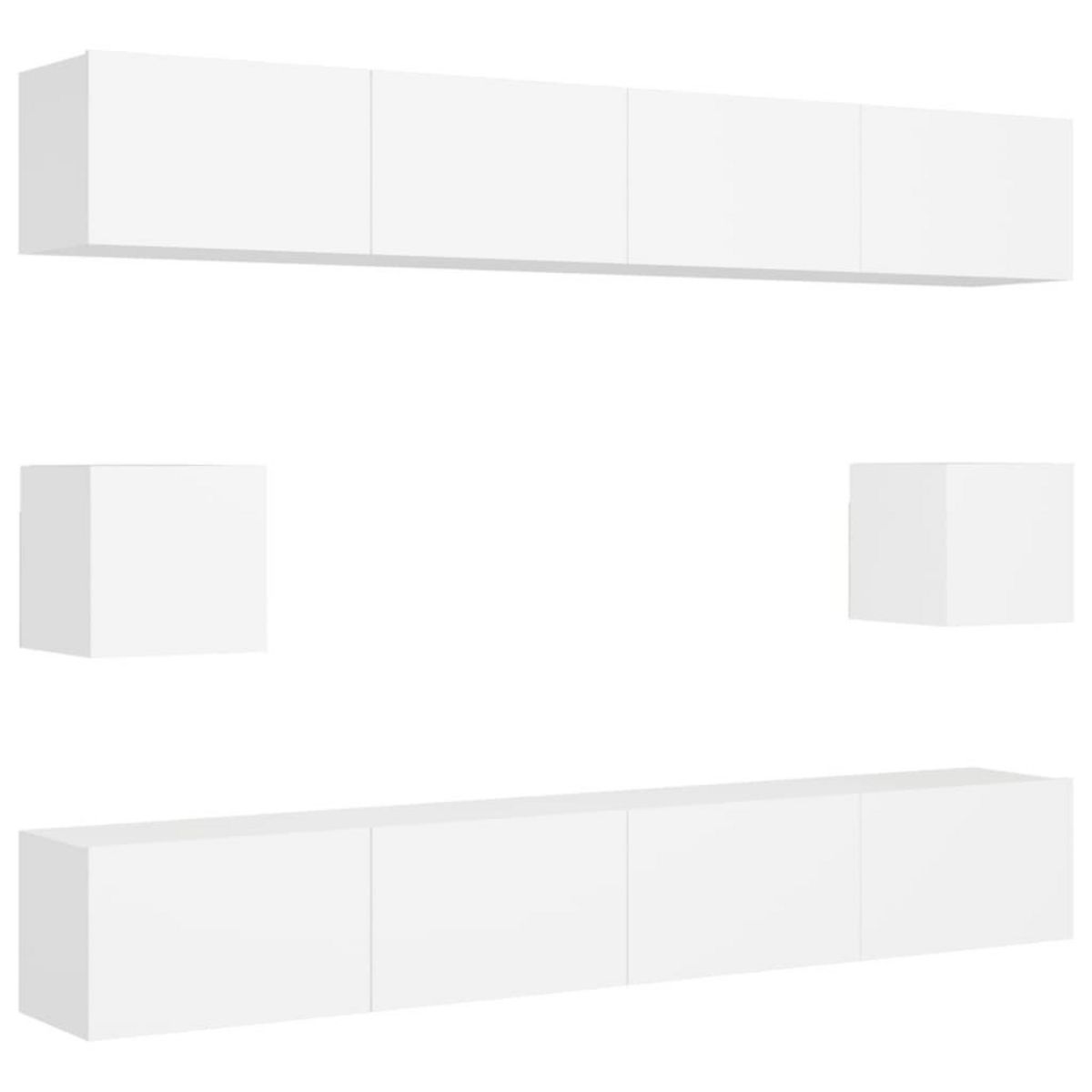 VIDAXL Ensemble de meubles TV 6 pcs Blanc Bois d'ingenierie