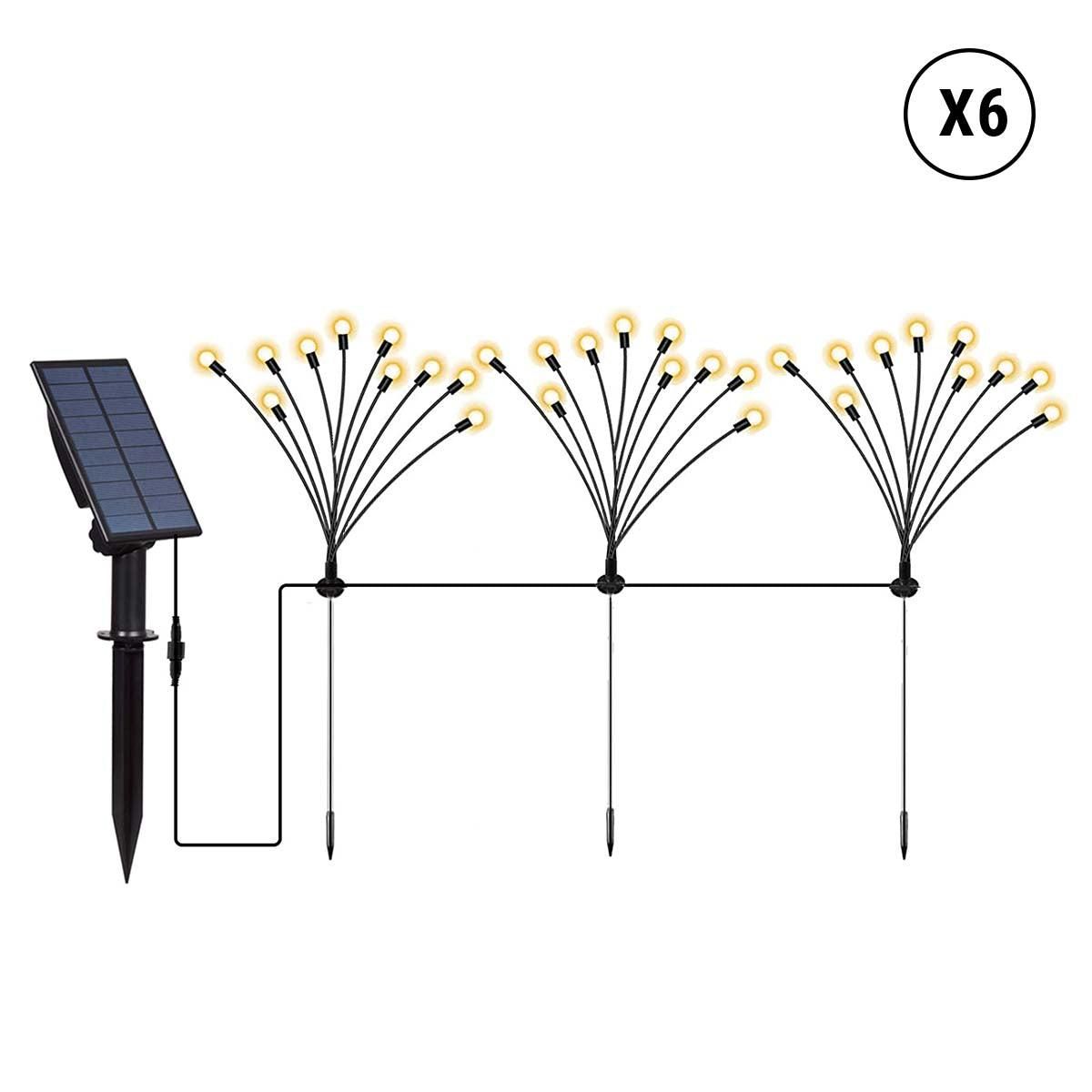 Lumisky Lot de 18 torches solaires 180 boules LYRA Noir Plastique H70cm