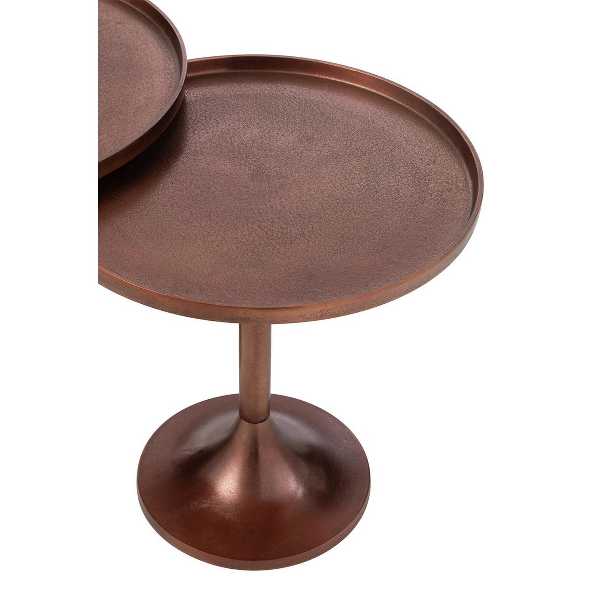 Voir la diapositive 3 : J-LINE Lot de 2 Tables d'Appoint  Fone  56cm Bronze