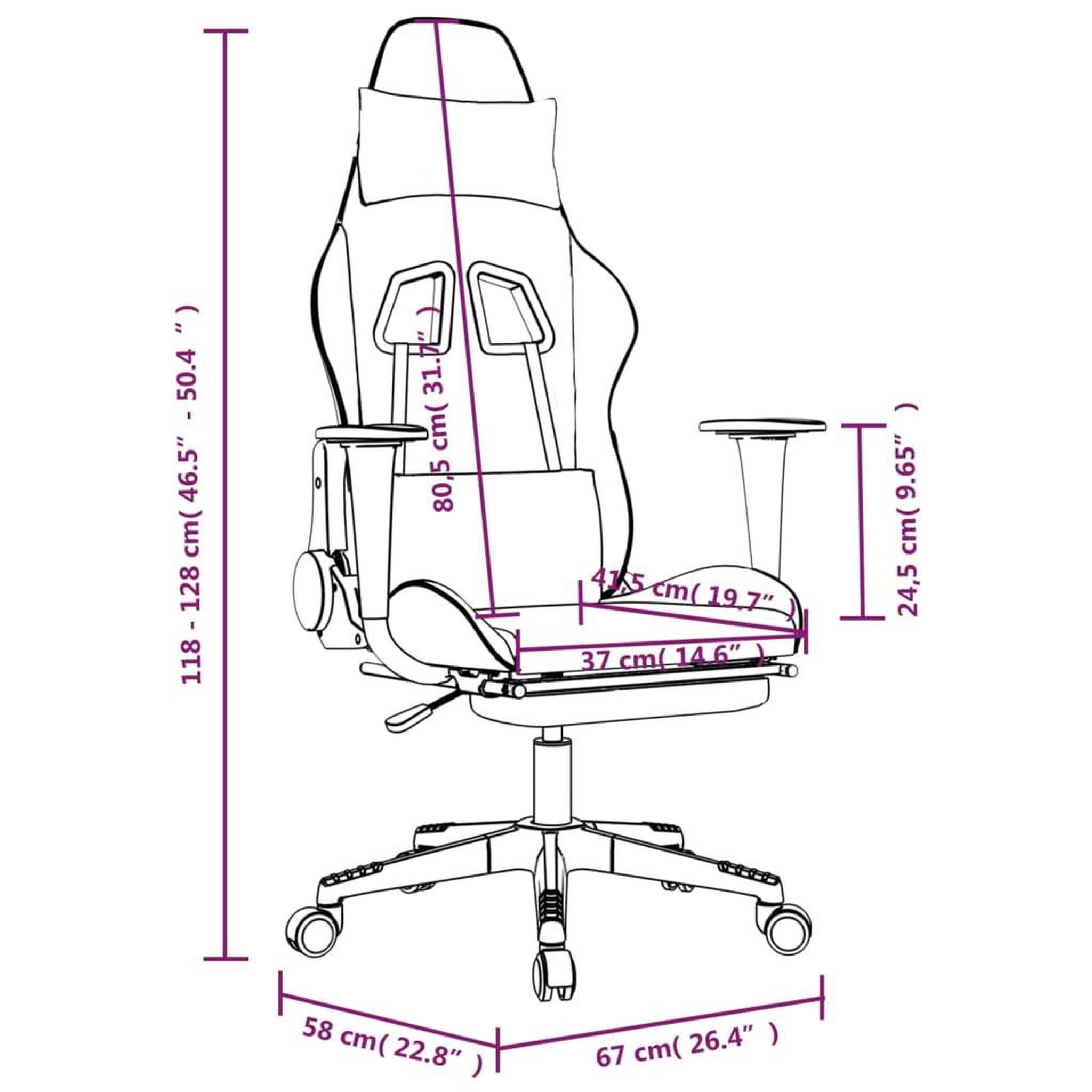 Voir la diapositive 6 : VIDAXL Chaise de jeu avec repose-pied Noir et vert Similicuir