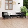 Voir la diapositive 1 : VIDAXL Salon de jardin 5 pcs Noir Bois de pin massif