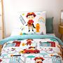 Voir la diapositive 2 : COTE DECO Housse de couette 140x200 + 1 taie Fuego coton adouci 57 fils