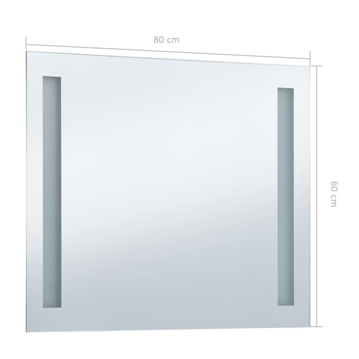 VIDAXL Miroir mural a LED pour salle de bains 80x60 cm