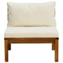 Voir la diapositive 4 : VIDAXL Ensemble de canapes 2 pcs et coussins blanc creme Acacia solide