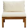 Voir la diapositive 4 : VIDAXL Ensemble de canapes 2 pcs et coussins blanc creme Acacia solide