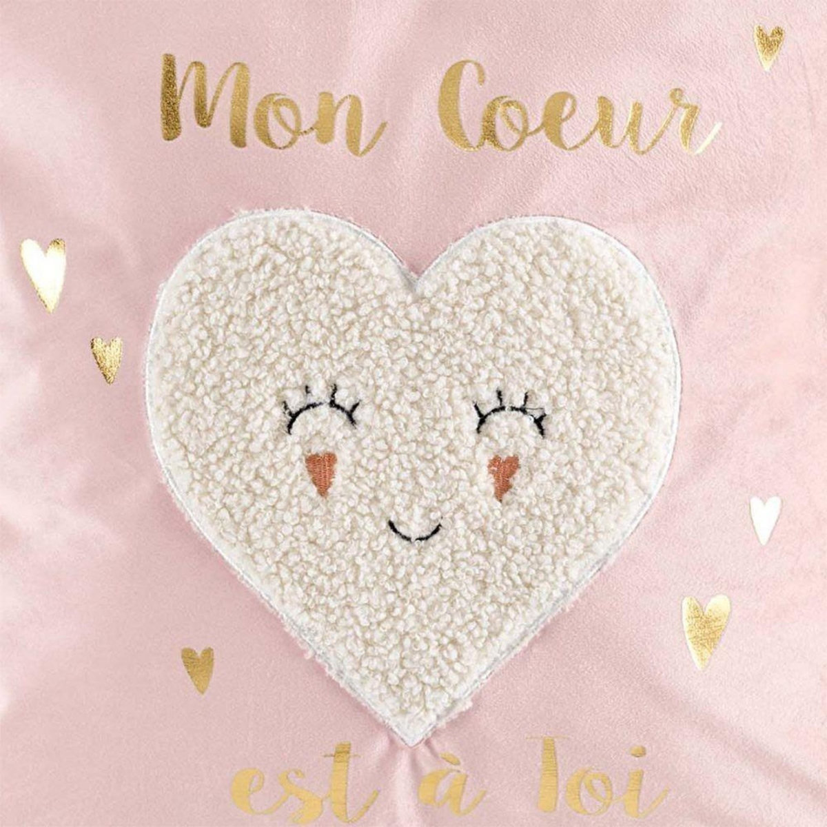 Douceur d'Intérieur Coussin 40x40 velours métallisé sherpa Lilylove