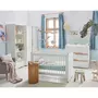 PINIO Chambre complète lit bébé 60x120 - commode à langer - armoire 2 portes Snap - Blanc et bois