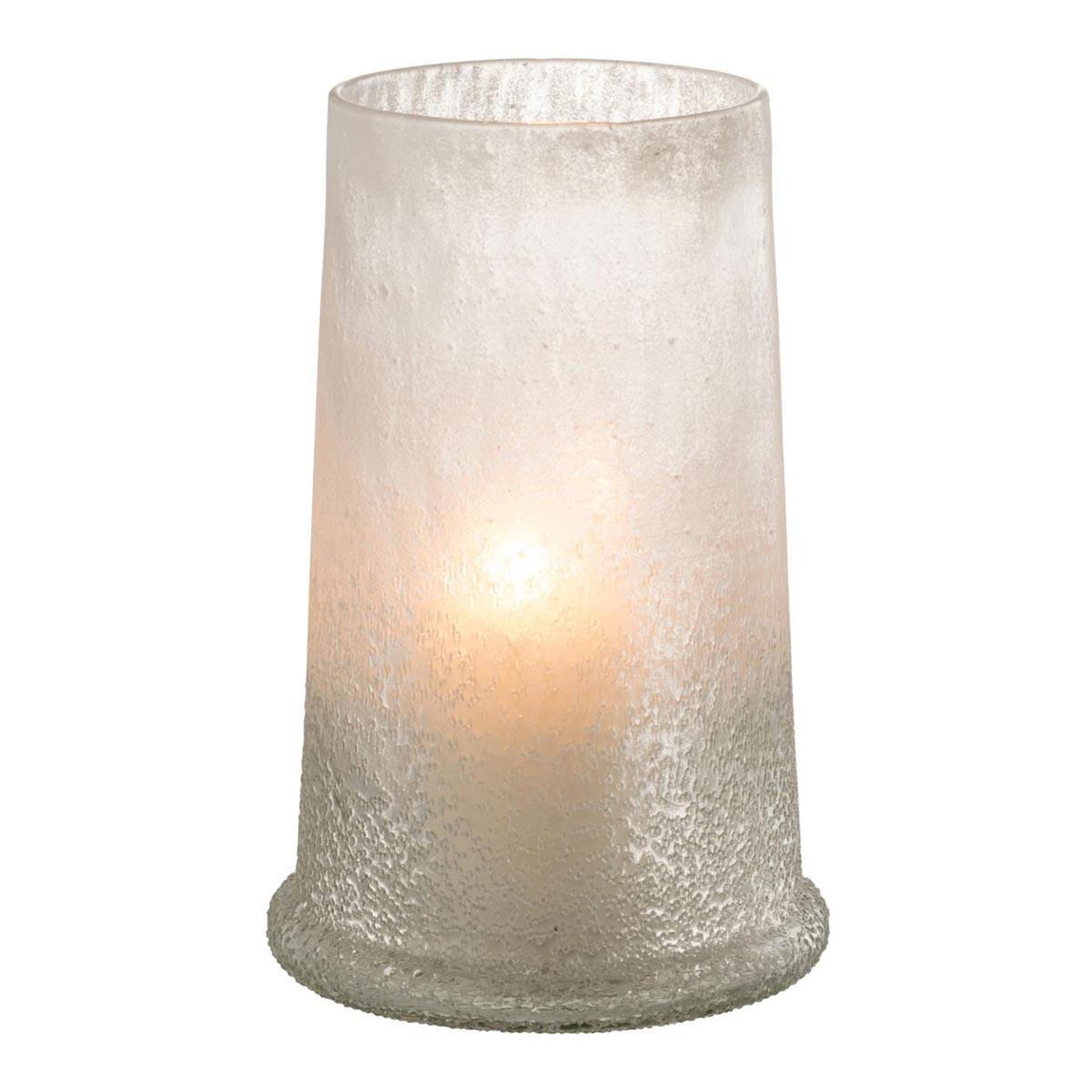 Voir la diapositive 2 : J-LINE Photophore en Verre  Sucre  28cm Blanc
