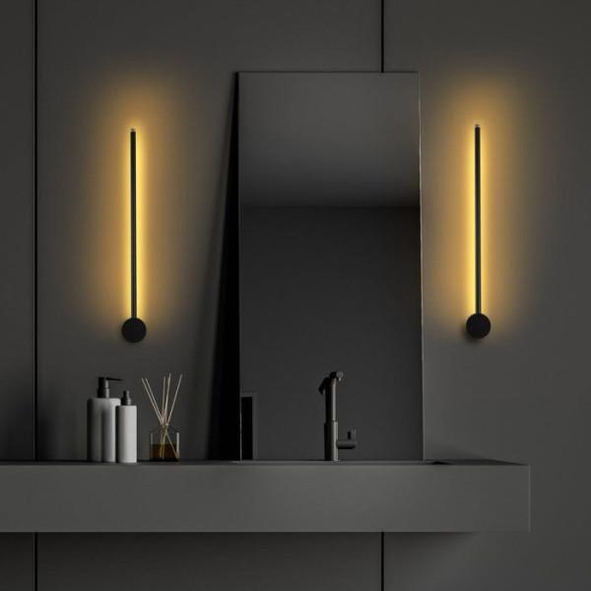 Voir la diapositive 5 : MARKET24 Applique murale Black - Métal noir - Design moderne - Eclairage décoratif