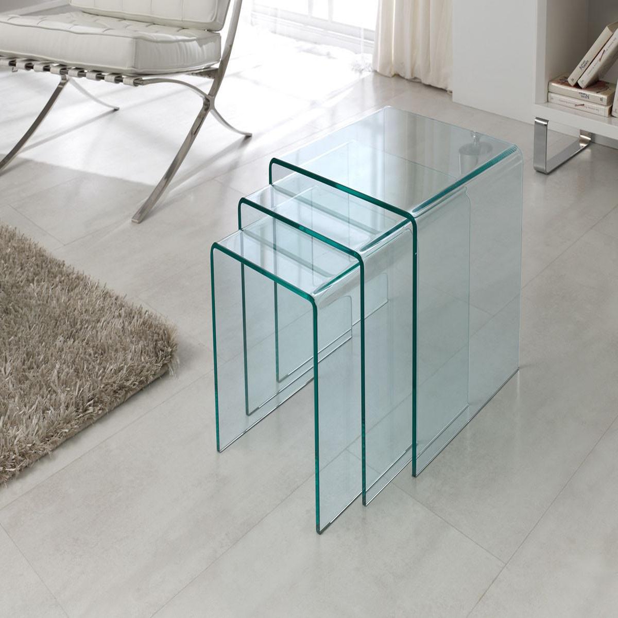 Habitat et Jardin Lot de 3 tables basses  Irène  - 42 x 42 x 42 cm - Transparent