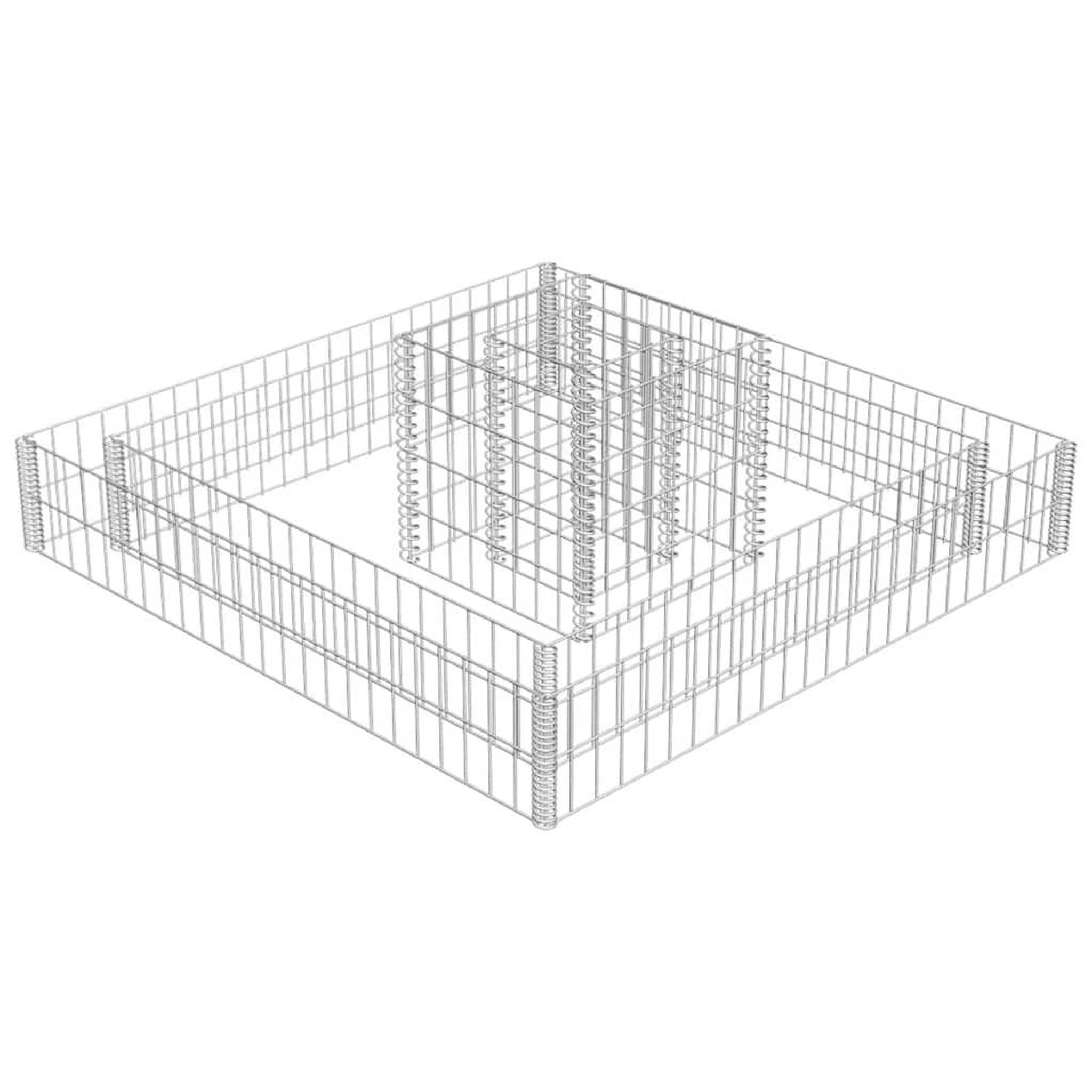 Voir la diapositive 2 : VIDAXL Jardiniere en gabion Acier galvanise 120x120x20 cm