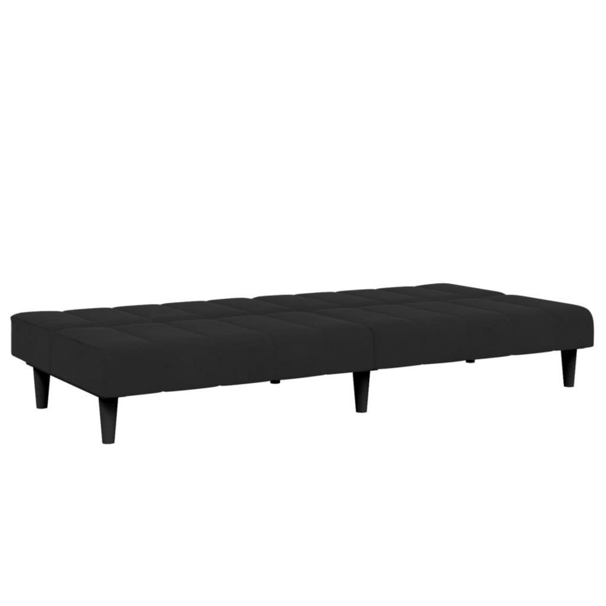 VIDAXL Canape-lit a 2 places avec repose-pied noir velours
