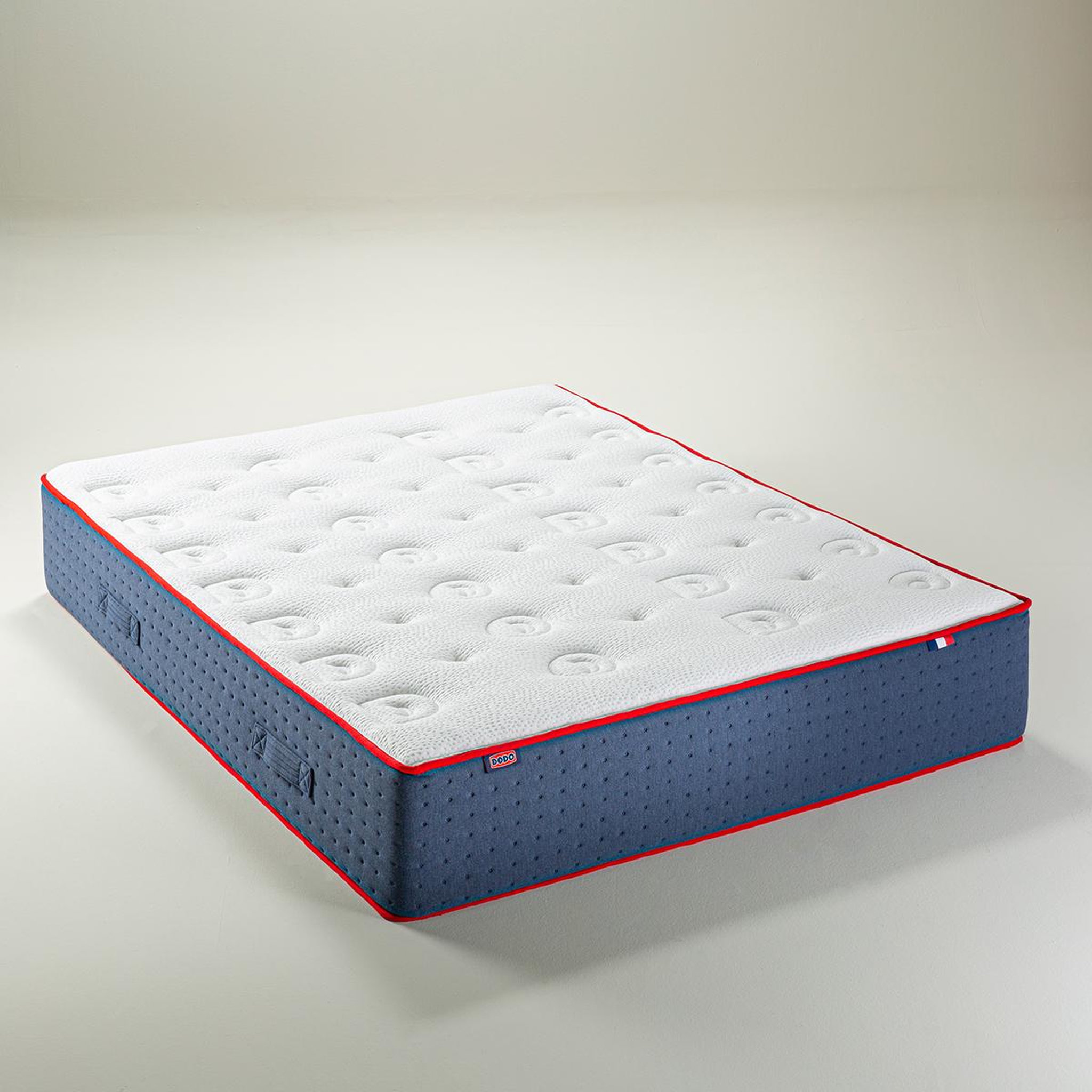 Voir la diapositive 3 : DODO Ensemble - Matelas mi-ferme + sommier Bleu LE VERITABLE
