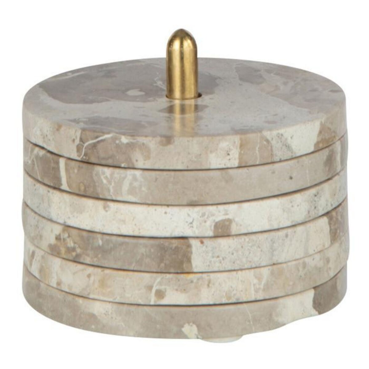 Paris Prix Lot de 6 Dessous de Verre  Marbre  12cm Beige