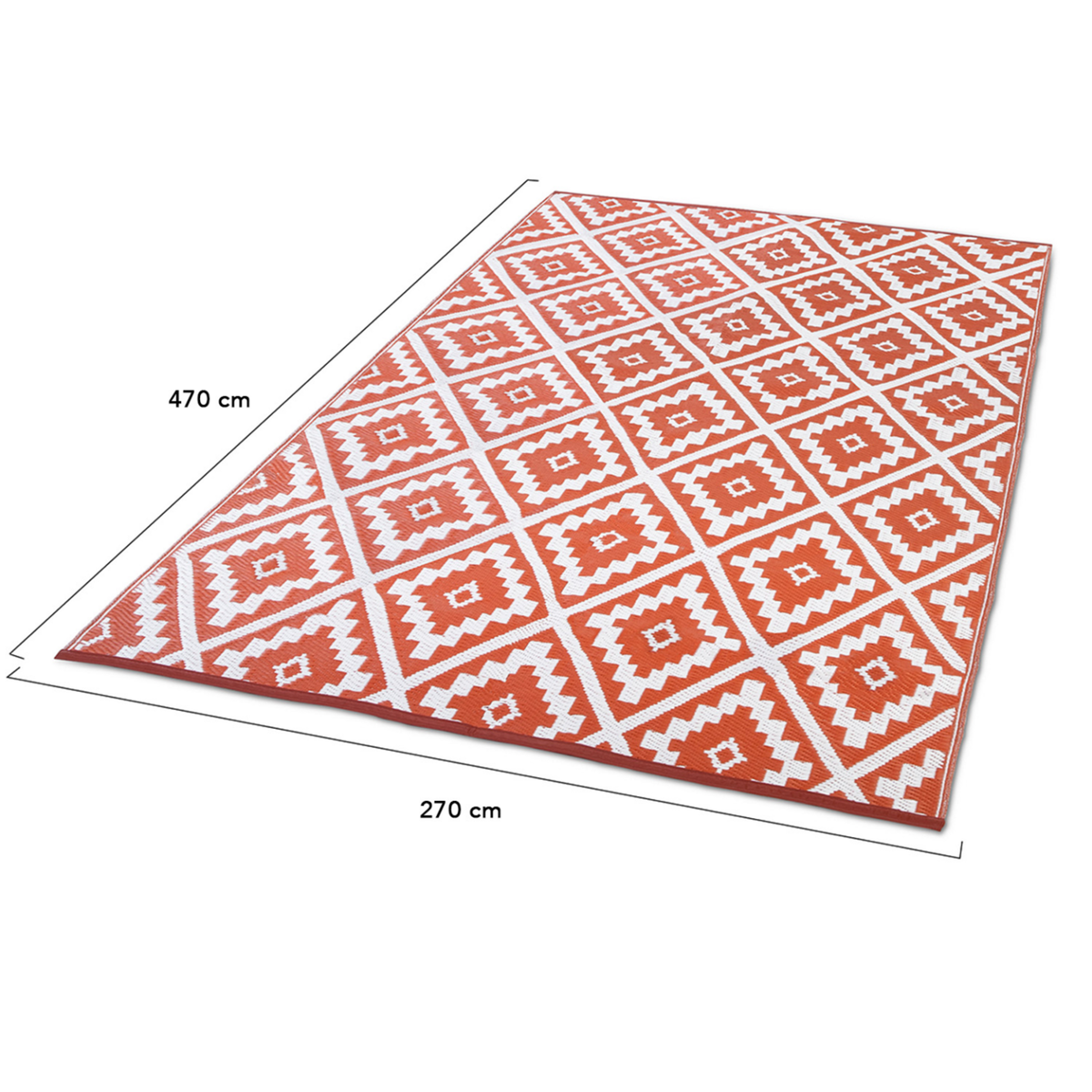 ID MARKET Tapis extérieur BAHAMAS terracotta 270 x 470 CM