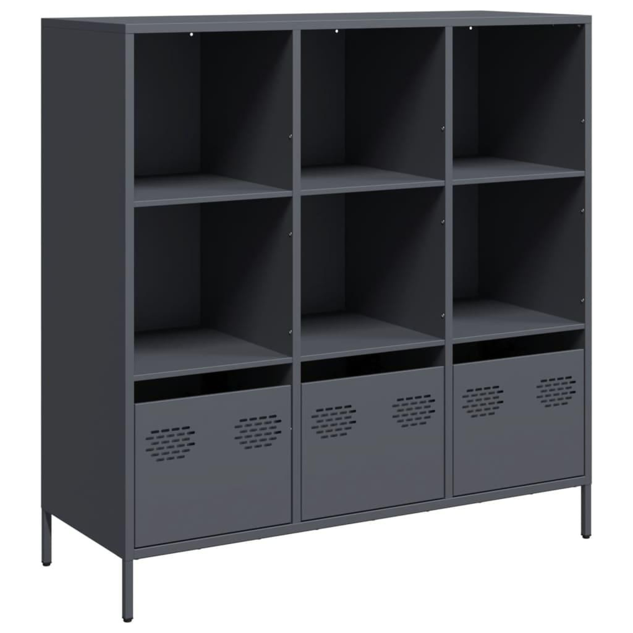 Voir la diapositive 2 : VIDAXL Buffet haut anthracite 101,5x39x103,5 cm acier