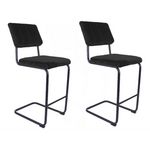 Leitmotiv 2 Tabourets de bar cantilevers design velours Keen. Coloris disponibles : Vert