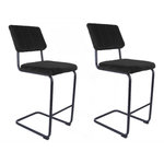 Leitmotiv 2 Tabourets de bar cantilevers design velours Keen. Coloris disponibles : Vert