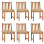 Voir la diapositive 1 : VIDAXL Chaises de jardin lot de 6 avec coussins Bois de teck massif