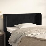 VIDAXL Tete de lit avec oreilles Noir 93x16x78/88 cm Velours