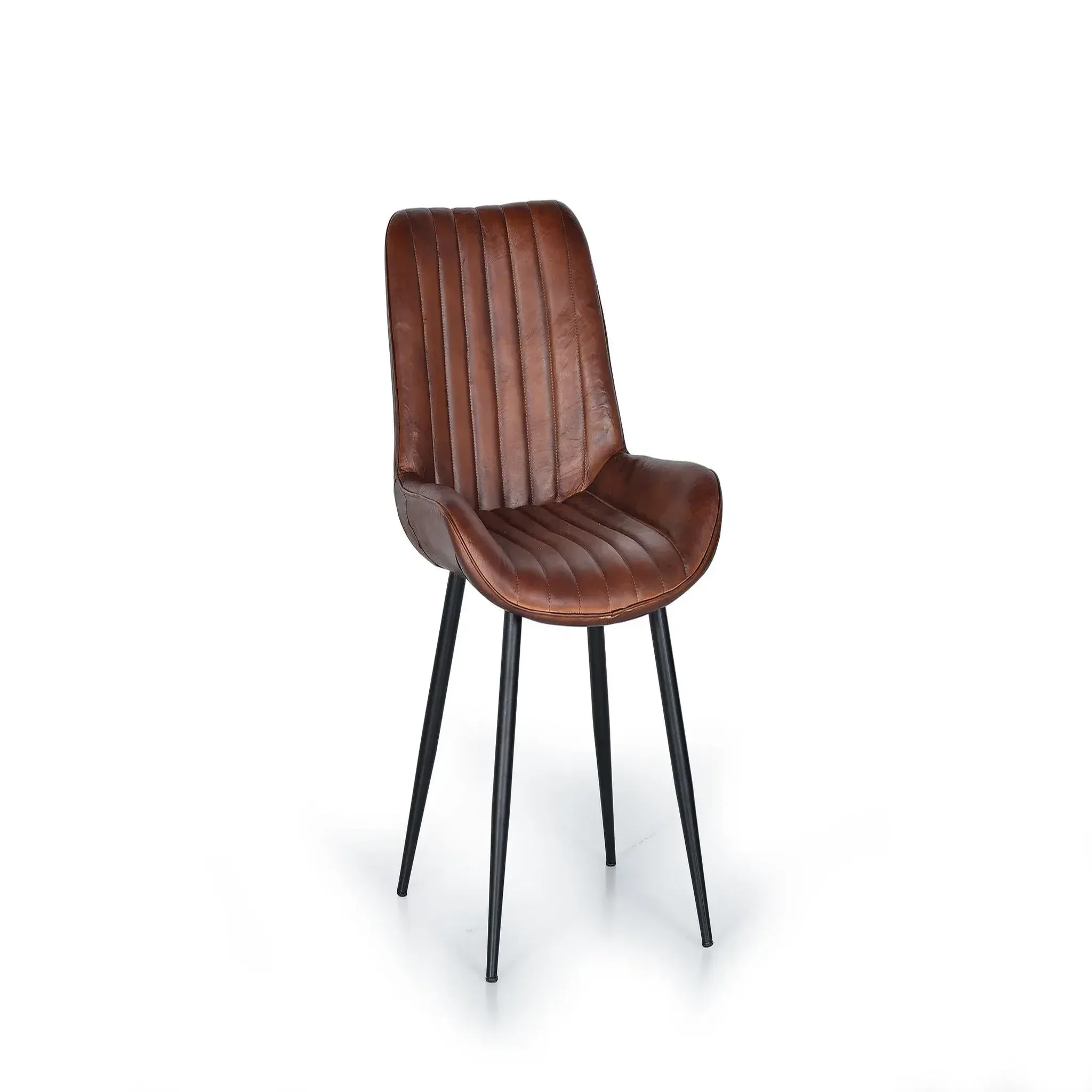 GINER Y COLOMER SL Chaise en cuir 53 cm style industriel vintage