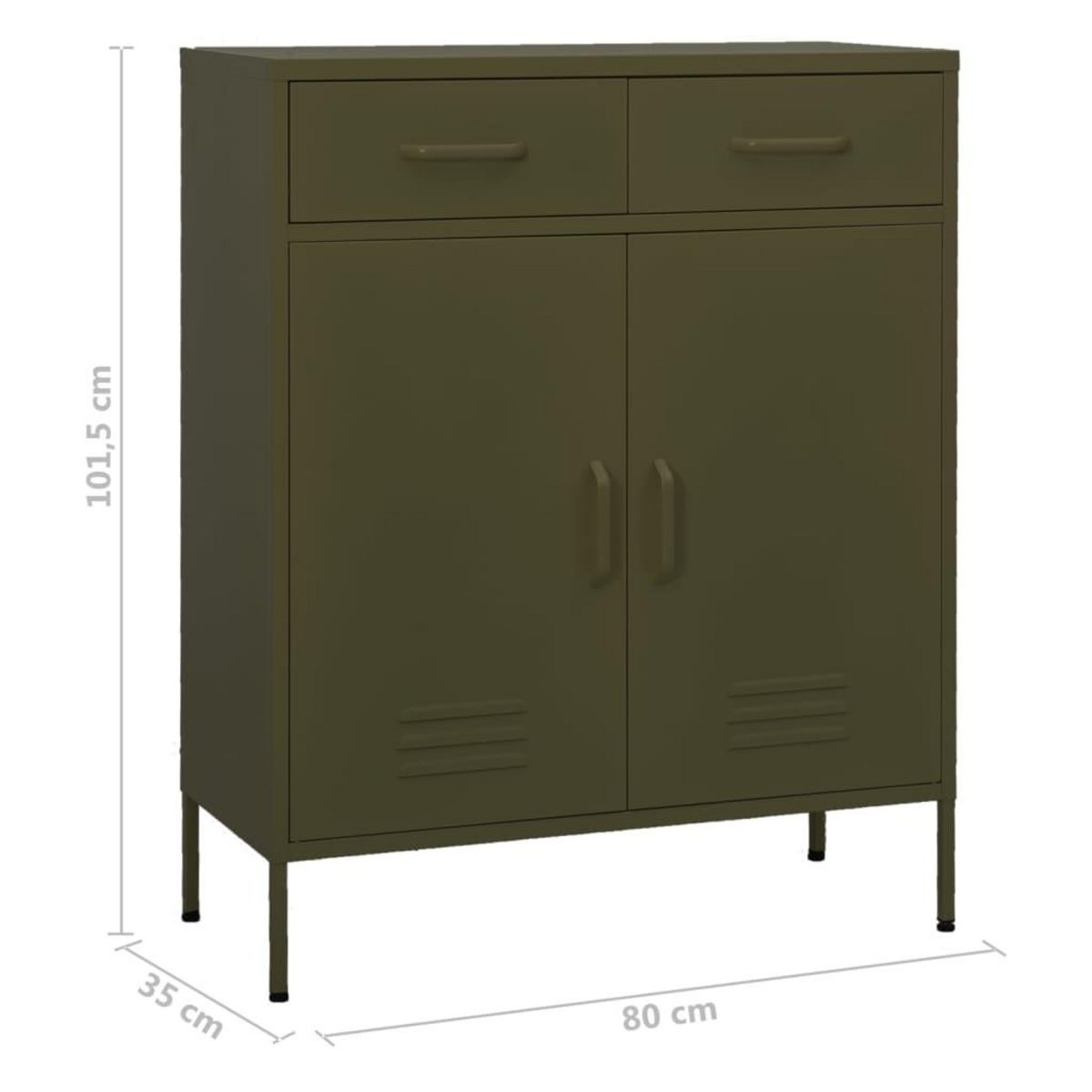 VIDAXL Armoire de rangement Vert olive 80x35x101,5 cm Acier