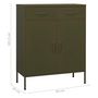 Voir la diapositive 6 : VIDAXL Armoire de rangement Vert olive 80x35x101,5 cm Acier
