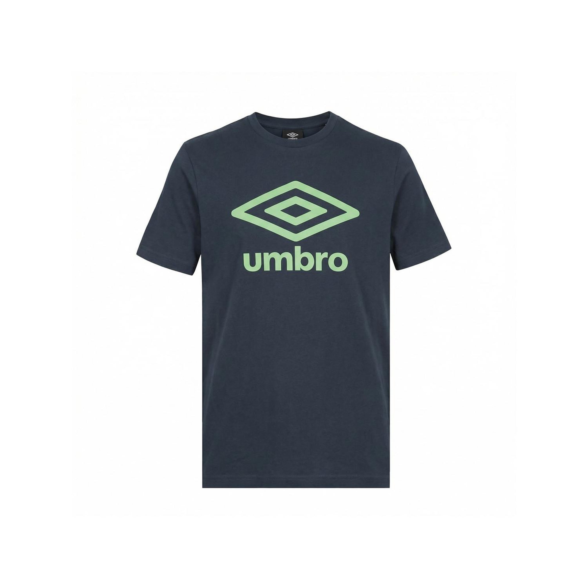 UMBRO Tee shirt homme col rond en coton 160gsm et logo imprimé 729280. Coloris disponibles : Bleu
