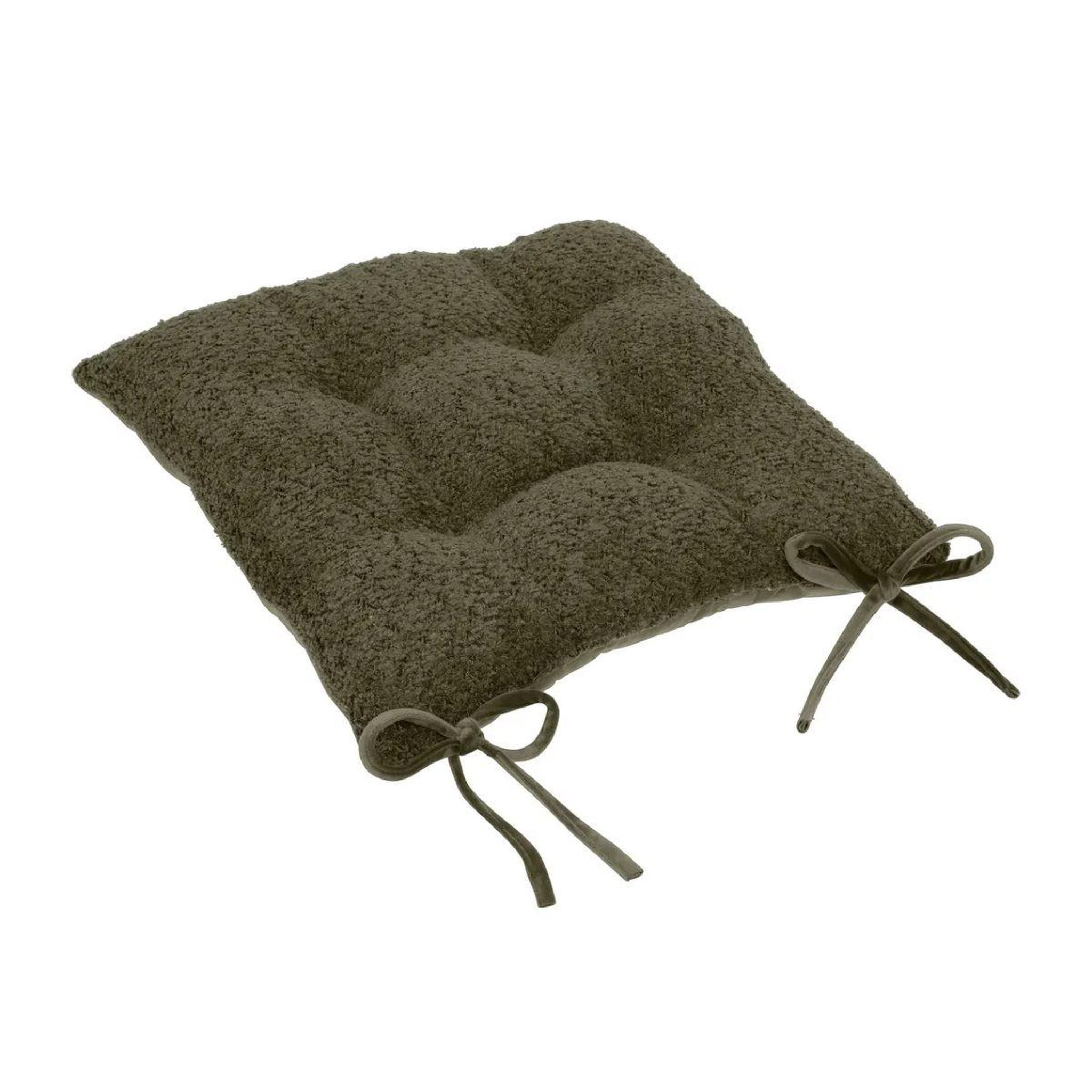 ATMOSPHERA Galette de chaise bouclette  soana  38x38cm vert kaki