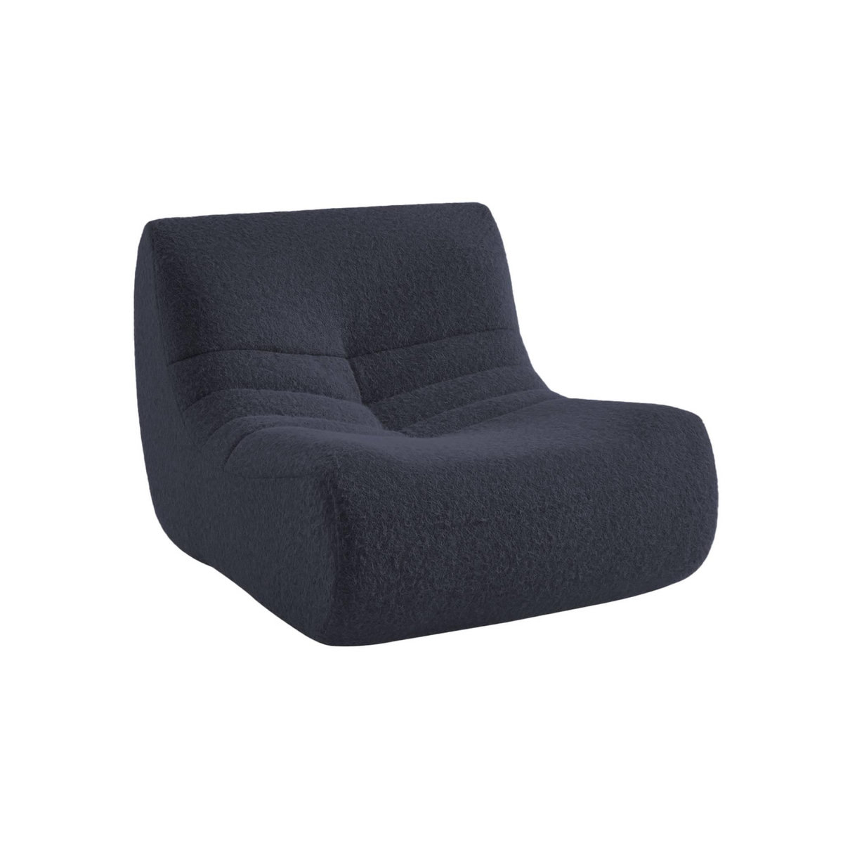 SWEEEK Chauffeuse tissu effet alpaca 3 places. bleu nuit. style contemporain. L 91 x P 105 x H 72cm