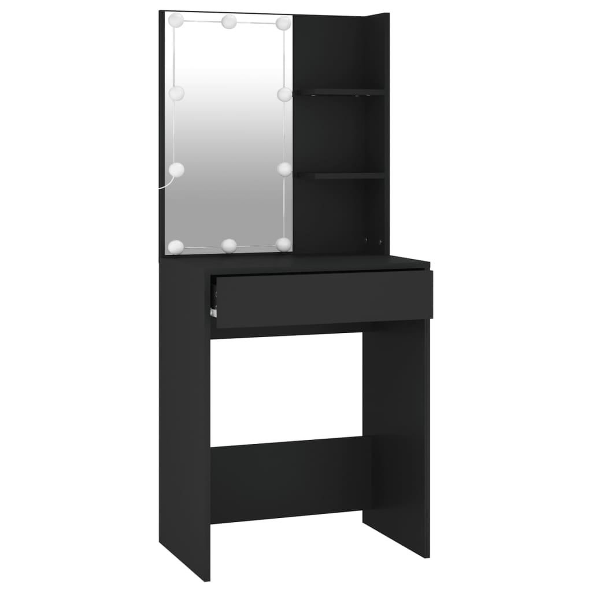 Voir la diapositive 4 : VIDAXL Coiffeuse avec LED Noir 60x40x140 cm