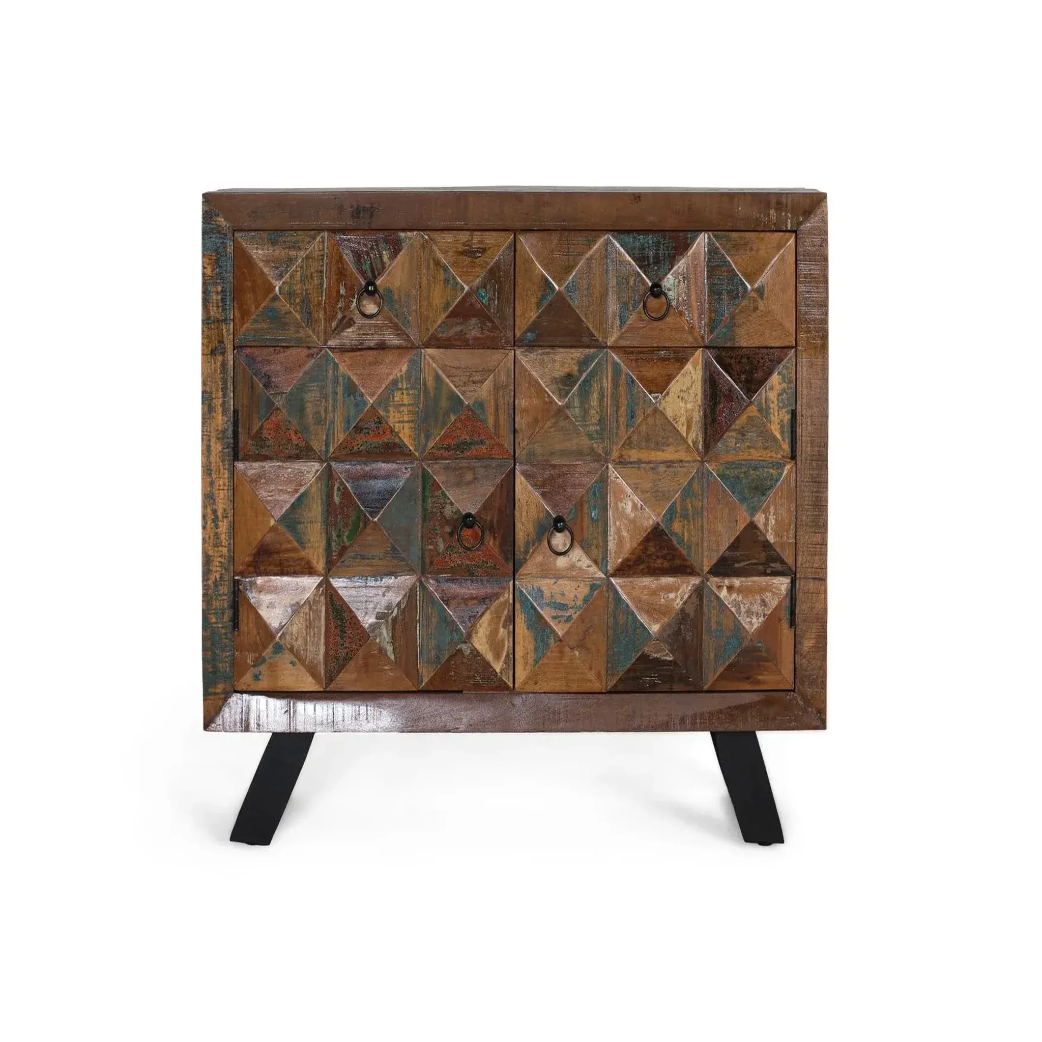 GINER Y COLOMER SL Console en bois recyclé 100 cm style industriel moderne