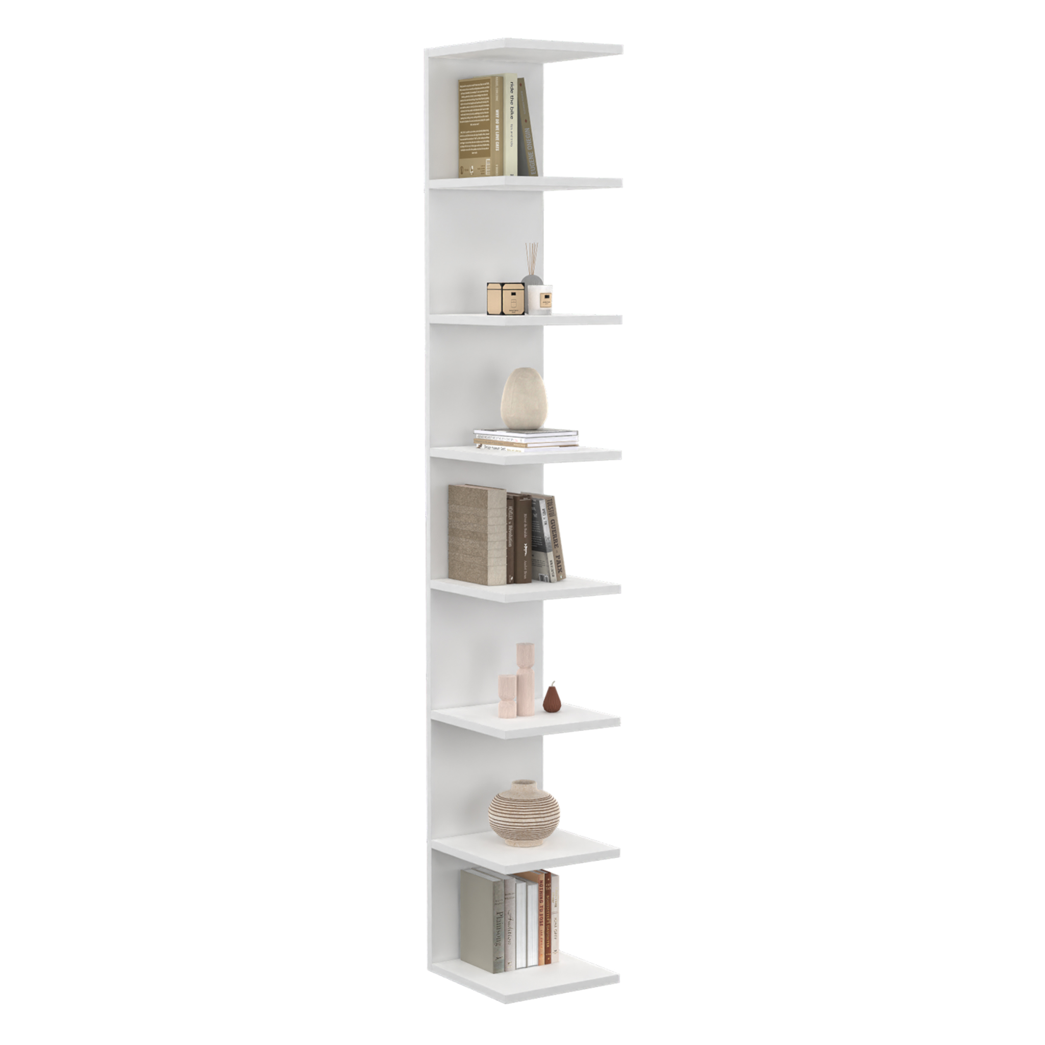 ID MARKET Etagère murale suspendue double position chiara 8 étagères blanc 190 cm