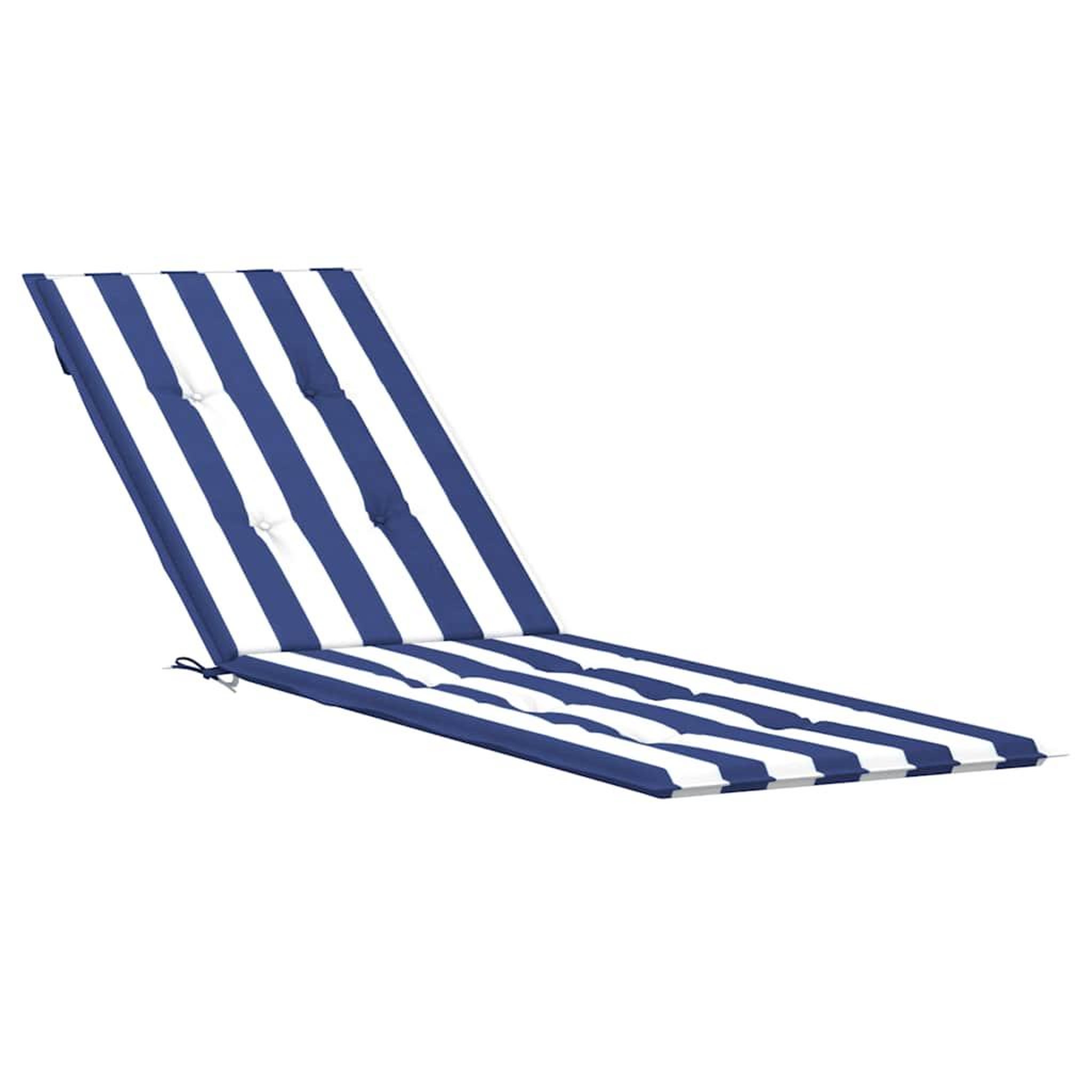 Voir la diapositive 2 : VIDAXL Coussin de chaise longue rayures bleues/blanches tissu oxford