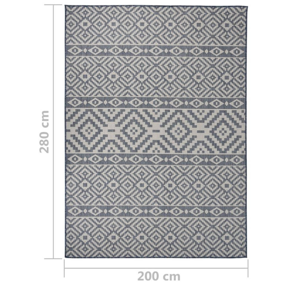VIDAXL Tapis a tissage plat d'exterieur 200x280 cm Rayures bleues