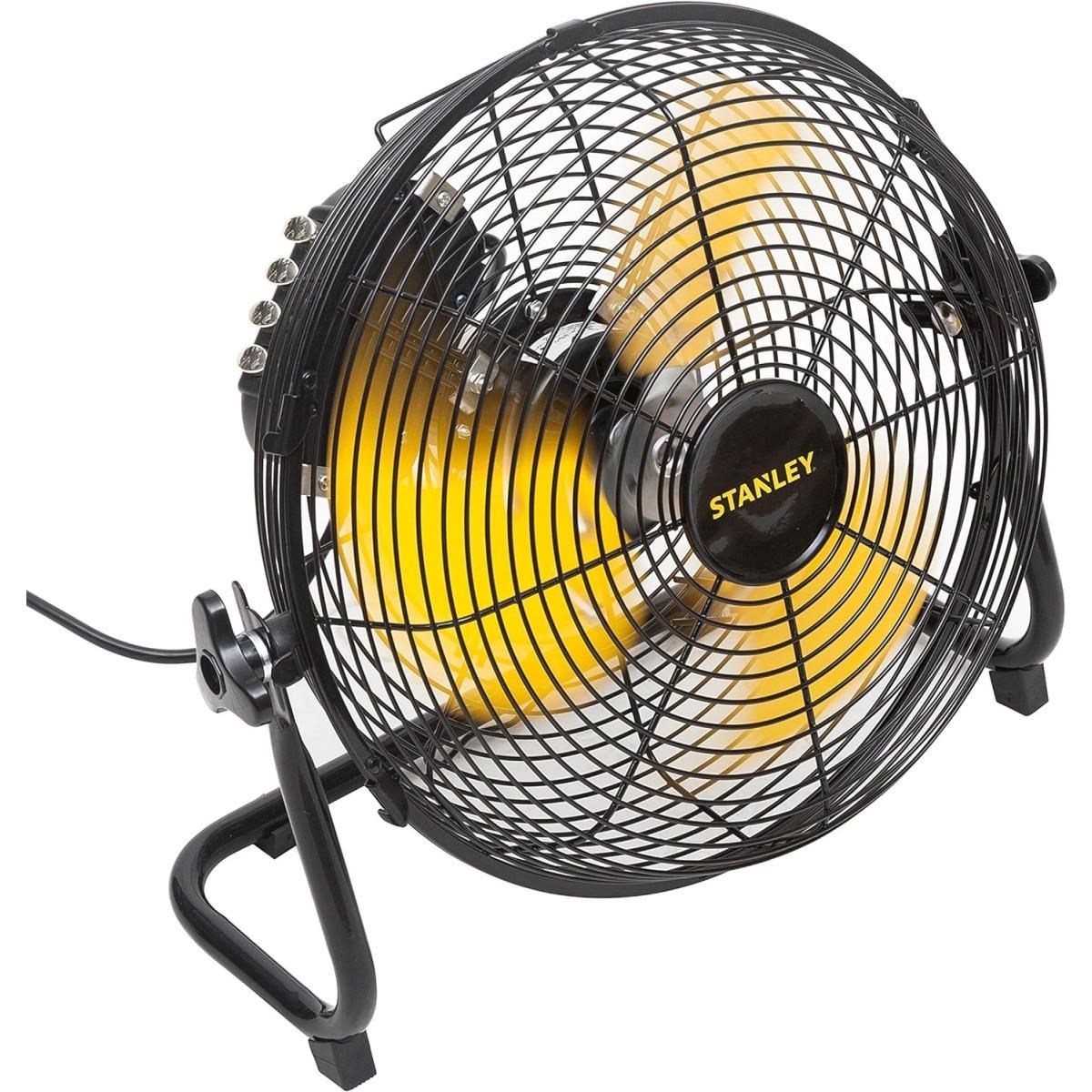 Stanley Ventilateur de sol 60W Ø30 cm 3 vitesses Orientable Débit d'air 2600m³/h STANLEY