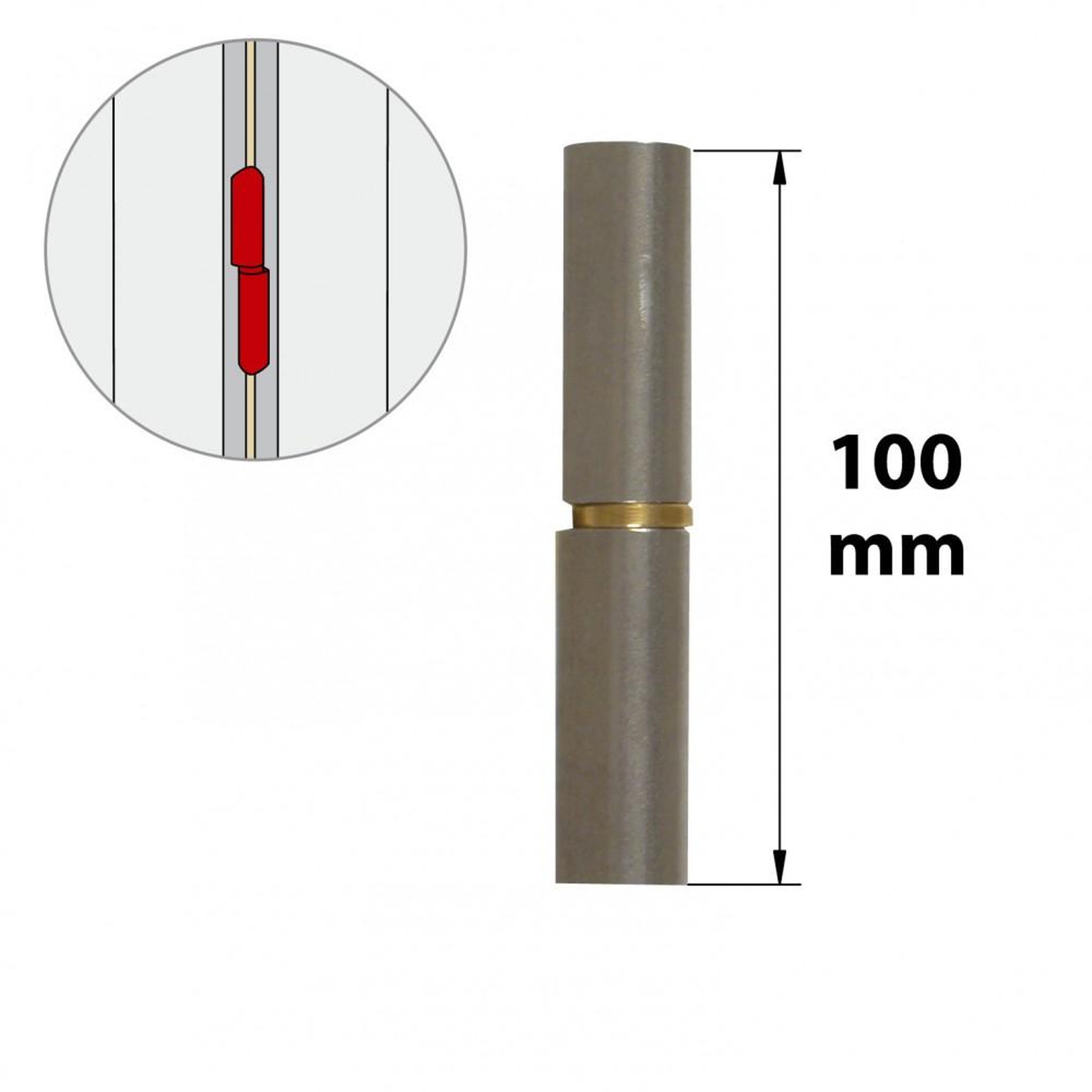CENTRALE BRICO Paumelle sans lame acier brut, H.100 x L.25 x P.16 mm