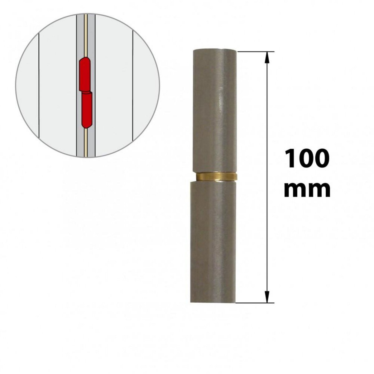 CENTRALE BRICO Paumelle sans lame acier brut, H.100 x L.25 x P.16 mm