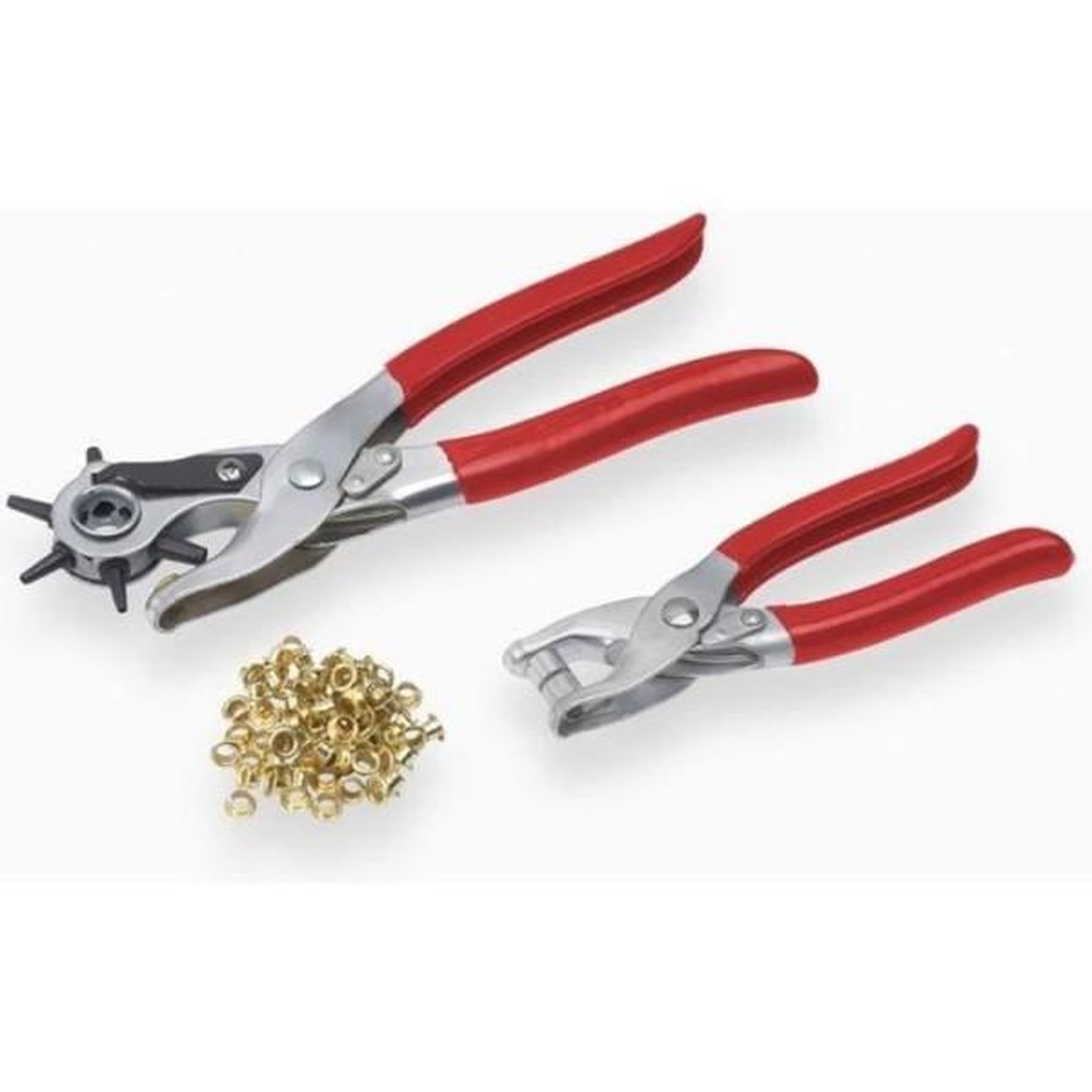 MEISTER Pince a oeillets - MEISTER - Lot de 2 pinces a oeillets + emporte-piece - Gris en plastique