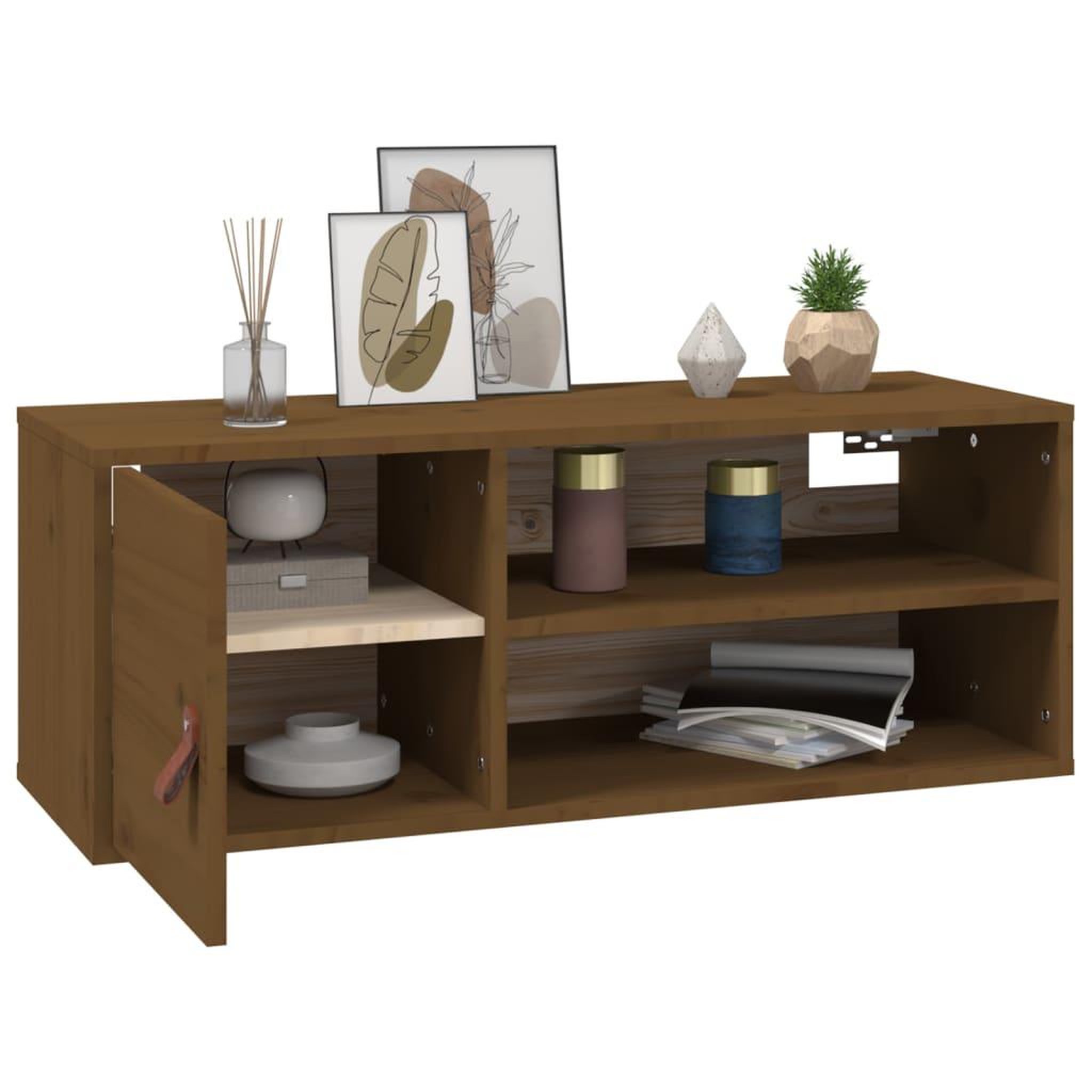 Voir la diapositive 5 : VIDAXL Armoires murales 2 pcs Marron miel 80x30x30 cm Bois Pin massif