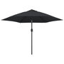 Voir la diapositive 2 : VIDAXL Parasol d'exterieur avec poteau en metal 300 cm Noir